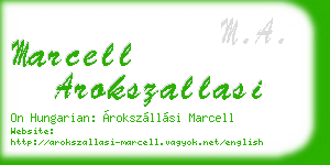 marcell arokszallasi business card