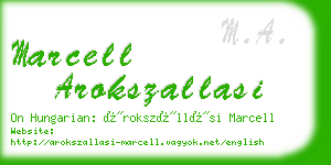 marcell arokszallasi business card